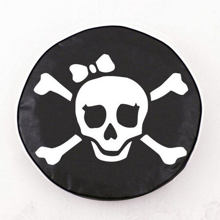 33 X 12-1/2 Pirate Girl (White On Black) Tire Cover